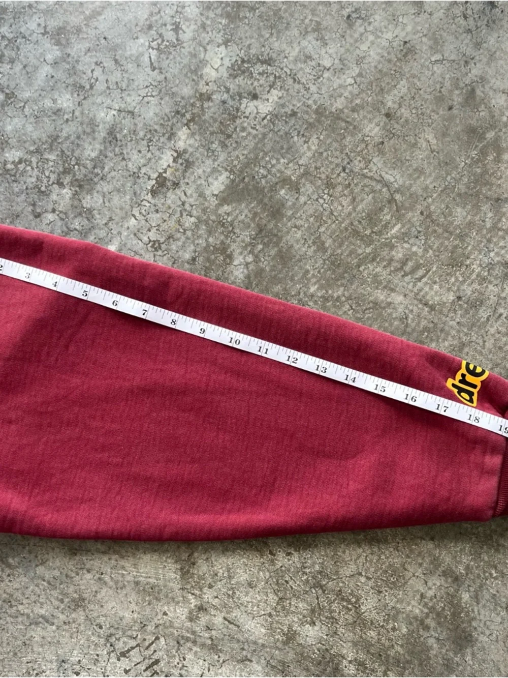 DREW Justin Bieber Burgundy Hoodie with Yellow Smiley Logo - Picture 7 of 9